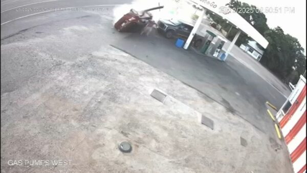 Dramatic video shows man narrowly escaping out-of-control car at gas station in Nebraska