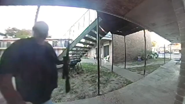 Houston man accused of pointing rifle at young children, fiancée claims video shows otherwise