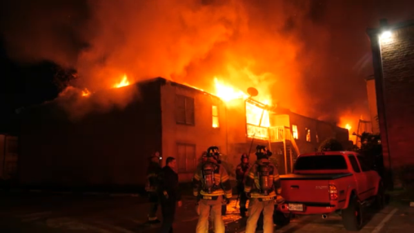 60 people displaced after fireworks likely started large fire at Bayou West Condominiums in SW Houston on New Year’s Day, HFD says